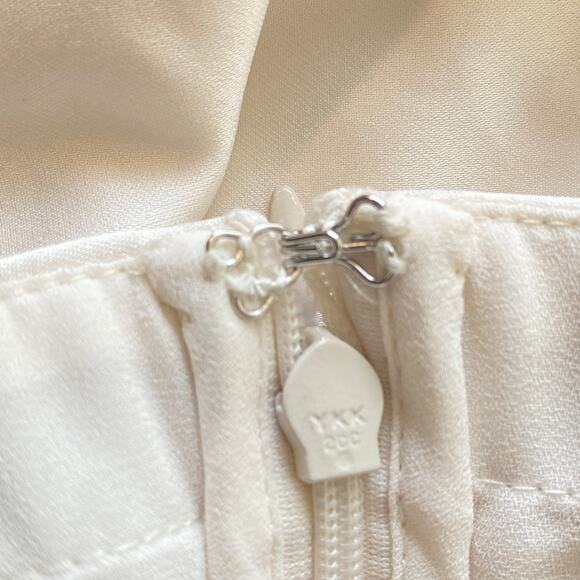 Reformation Arianwen Satin Dress Fior Di Latte - Picture 8 of 12